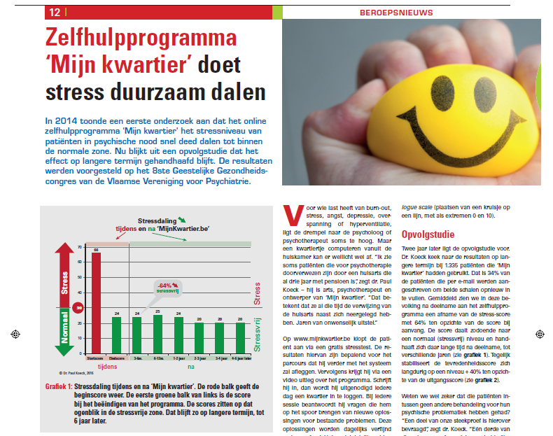 Zelfhulpprogramma ‘Mijn kwartier’ doet stress duurzaam dalen